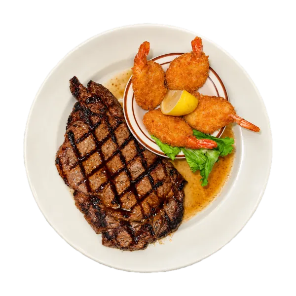 Steak & Fried Shrimp